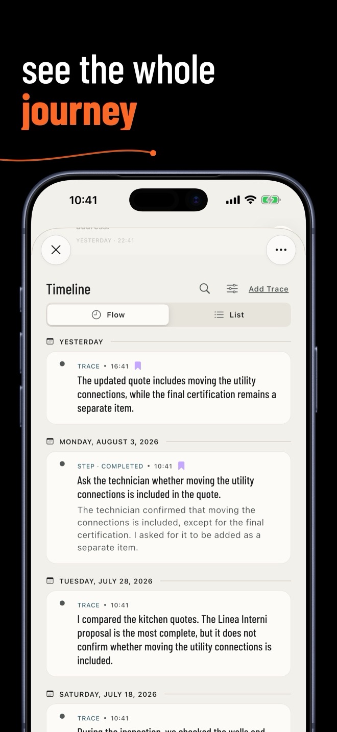 FILO Timeline in Journey and List views