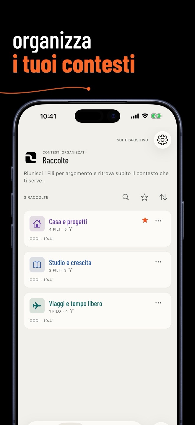 Raccolte colorate: Casa e progetti viola e preferita, Studio e crescita blu, Viaggi e tempo libero verde acqua